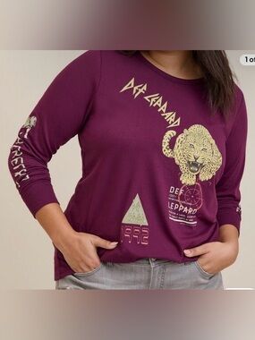 Torrid Def Leppard Classic Fit Graphic Long‑Sleeve Top – Plus Size 1
